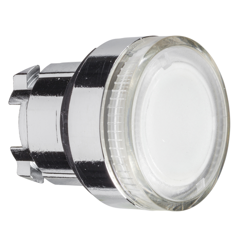 Clear flush illuminated pushbutton head Ø22 spring return for BA9s bulb