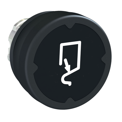 Pushbutton head for harsh environment – black – with marking-legend rotated 90°