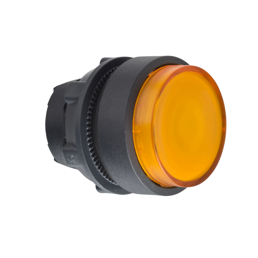 Orange projecting illuminated pushbutton head Ø22 spring return for BA9s bulb
