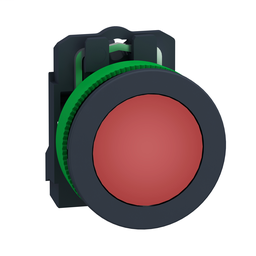 XB5FVG4 - Pilot light flush mounted, plastic, red, Ø30, plain lens with integral LED, 110…120 V AC