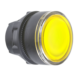 ZB5AA88 - Yellow flush pushbutton head Ø22 spring return unmarked