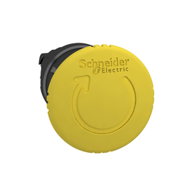 ZB4BS557 - Yellow Ø40 mushroom pushbutton head Ø22 latching turn release