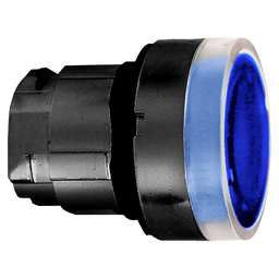 ZB4BW363S7 - Blue flush illuminated pushbutton head Ø22 spring return for integral LED