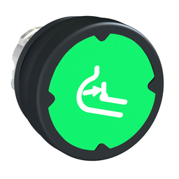 ZB4BC38037RA - Pushbutton head for harsh environment – green – with marking-legend rotated 90°