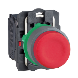 XB5AL42C0 - Red projecting pushbutton 1NC screw clamp cp grey