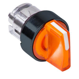 ZB4BK17537 - Orange illuminated selector switch head Ø22 3-position spring return