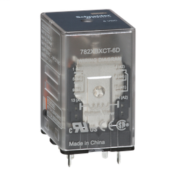 782XBXCT-6D - Power relay, Legacy, 15A, DPDT, 6V, DC, clear cover, Faston terminlas