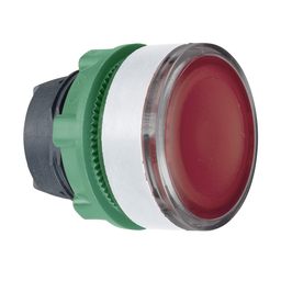 ZB5AW34C1 - Red flush illumiated pushbutton head BA9S cp white