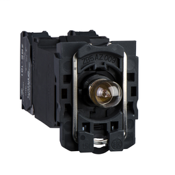 ZB5AW05D55 - Orange light block with body/fixing collar with BA9s LED bulb 400V 1NO+1NC