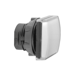 ZB5CV013 - Square white pilot light head ø22 plain lens for integral led