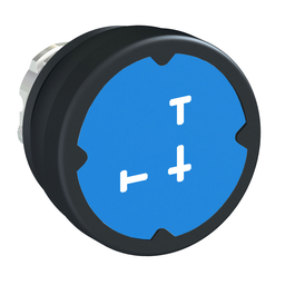 ZB4BC68026RA - Pushbutton head for harsh environment -dark blue-with marking-legend rotated 90°