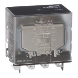 784XDXC-24A - Power relay, Legacy, 15A, 4PDT, 24 VAC, clear cover