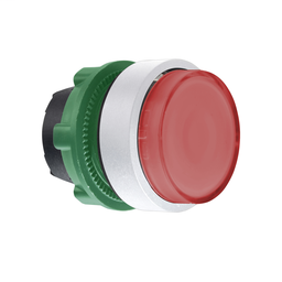 ZB5AW14C1 - Red projecting illumiated pushbutton head BA9S cp white