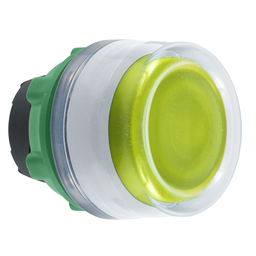 ZB5AW583C1 - Yellow illum pushbutton head for integral LED booted cp white