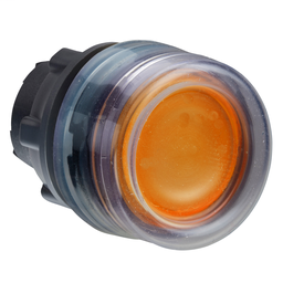 ZB5AW553 - Orange flush illuminated pushbutton head Ø22 spring return for integral LED