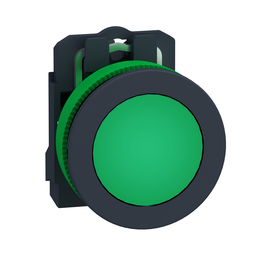 XB5FVG3 - Pilot light flush mounted, plastic, green, Ø30, plain lens with integral LED, 110…120 V AC