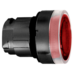 ZB4BW34S7 - Red flush illuminated pushbutton head Ø22 spring return for BA9s bulb