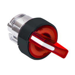 ZB4BK14437 - Red illuminated selector switch head Ø22 2-position spring return