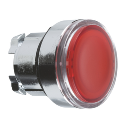 ZB4BA48 - Red flush illuminated pushbutton head Ø22 spring return for integral LED