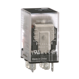 782XBXC-240A - Power relay, Legacy, 15A, DPDT, 240 VAC, clear cover