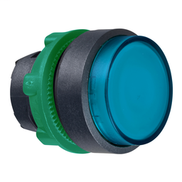 ZB5AH63 - Blue projecting illuminated pushbutton head Ø22 push-push for integral LED