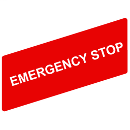 ZBY02330 - Marked legend 8 x 27 mm for legend holder 30 x 40 mm – EMERGENCY STOP