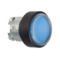 ZB4BP6837 - Blue flush pushbutton head Ø22 spring return unmarked