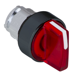 ZB4BK17437 - Red illuminated selector switch head Ø22 3-position spring return