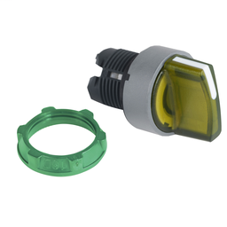 ZB5AK1483C0 - Yellow illum selector switch head 2-position return right cp grey