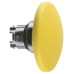 ZB4BR516 - Yellow Ø60 mushroom pushbutton head Ø22 spring return