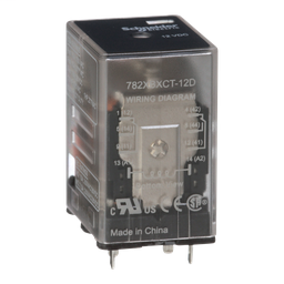782XBXCT-12D - Power relay, Legacy, 15A, DPDT, 12 VDC, clear cover, Faston terminlas