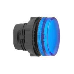 ZB5AV06S - Blue pilot light head ø22 grooved lens for ba9s bulb