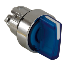 ZB4BK1763 - Blue illuminated selector switch head Ø22 3-position spring return