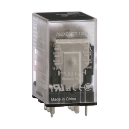 782XBXCT-120A - Power relay, Legacy, 15A, DPDT, 120 VAC, clear cover, Faston terminlas