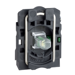 ZB5AW0B61 - Blue light block with body/fixing collar with integral LED 24V 1NO