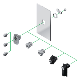 NSYCL1242ECSX - Chrome-plated handle lock 1242 E for Spacial S3X enclosure