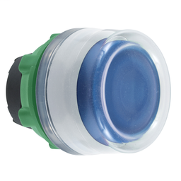 ZB5APA6C1 - Blue flush pushbutton head with clear boot cp white