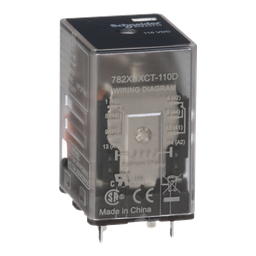 782XBXCT-110D - Power relay, Legacy, 15A, DPDT, 110 VDC, clear cover, Faston terminlas