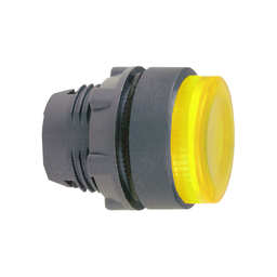 ZB5AW183S - Yellow projecting illuminated pushbutton head Ø22 spring return for integral LED