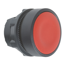 ZB5AA4 - Push button head, plastic, flush, red, Ø22, spring return, unmarked