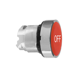 ZB4BA435 - Red flush pushbutton head Ø22 spring return “OFF”