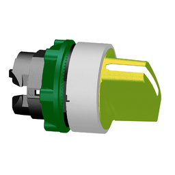 ZB5AD405C1 - Yellow selector switch head 2 pos return right to cp white