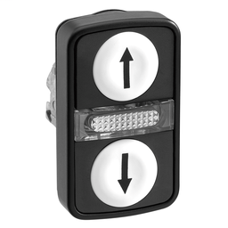 ZB4BW7A17147 - White flush/white flush illuminated double-headed pushbutton Ø22 with marking