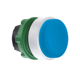 ZB5AL6C1 - Blue projecting pushbutton head colour plated white