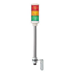 XVC6B3 - Monolithic tower light, red-orange-green, 60mm, tube mounting, steady, without buzzer, IP23, 24 V AC DC