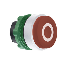 ZB5AL432C1 - Red projecting pushbutton head white marked “O” cp white