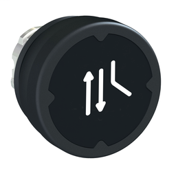 ZB4BC28050RA - Pushbutton head for harsh environment – black – with marking-legend rotated 90°