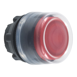 ZB5AP4 - Push button head, plastic, projecting, red, Ø22, spring return, booted, unmarked