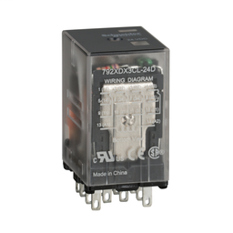 792XDX3CL-120A - Power relay, Legacy, 4PDT, 3A, 120 VAC, low level bifurcated contacts, clear cover with LED