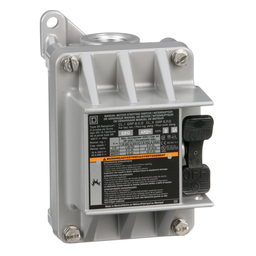 2510KR2H - Switch, manual, 30A, 3 pole, 10 HP at 575 VAC, three phase, toggle operated, no indicator, NEMA 7/9, two conduit opening